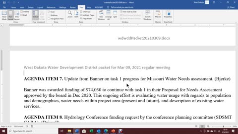 West Dakota Water Development District Regular Board Meeting 9 Mar 2021