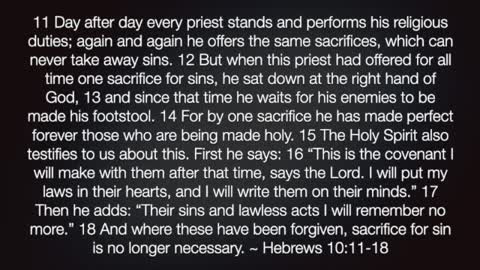 Hebrews 10:11-18 PODCAST
