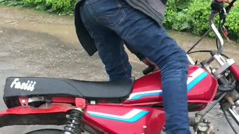 Drifting motorbike.