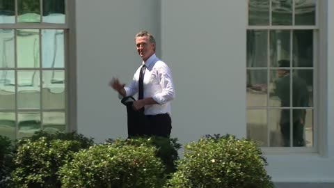 Gavin Newsome Seen at the Whitehouse