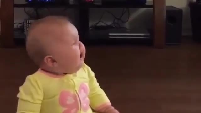 Funny baby crying and dance