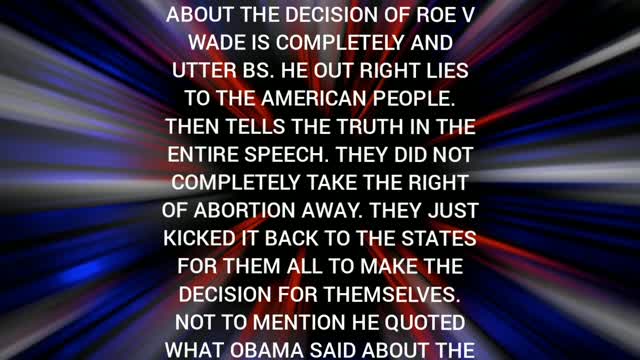 Joe Biden is lying about Roe V Wade