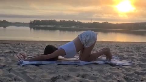 Morning Stretching Yoga at Field