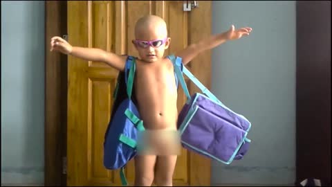 Most Funny and Cute Baby. Raiyaan's Funny moment. going to school.