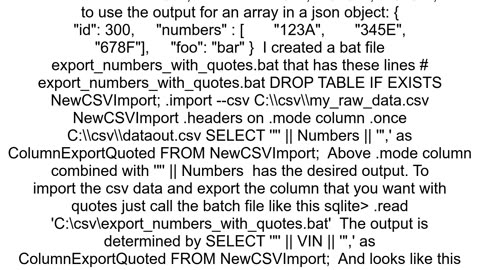 How to output SQLite column with quotes
