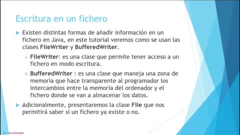 Java parte 33. Escritura en un fichero.