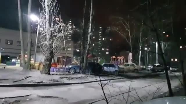 Ukrainian National anthem on their trumpet in Sumy during clashes.