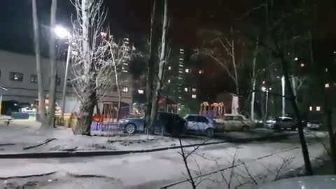 Ukrainian National anthem on their trumpet in Sumy during clashes.