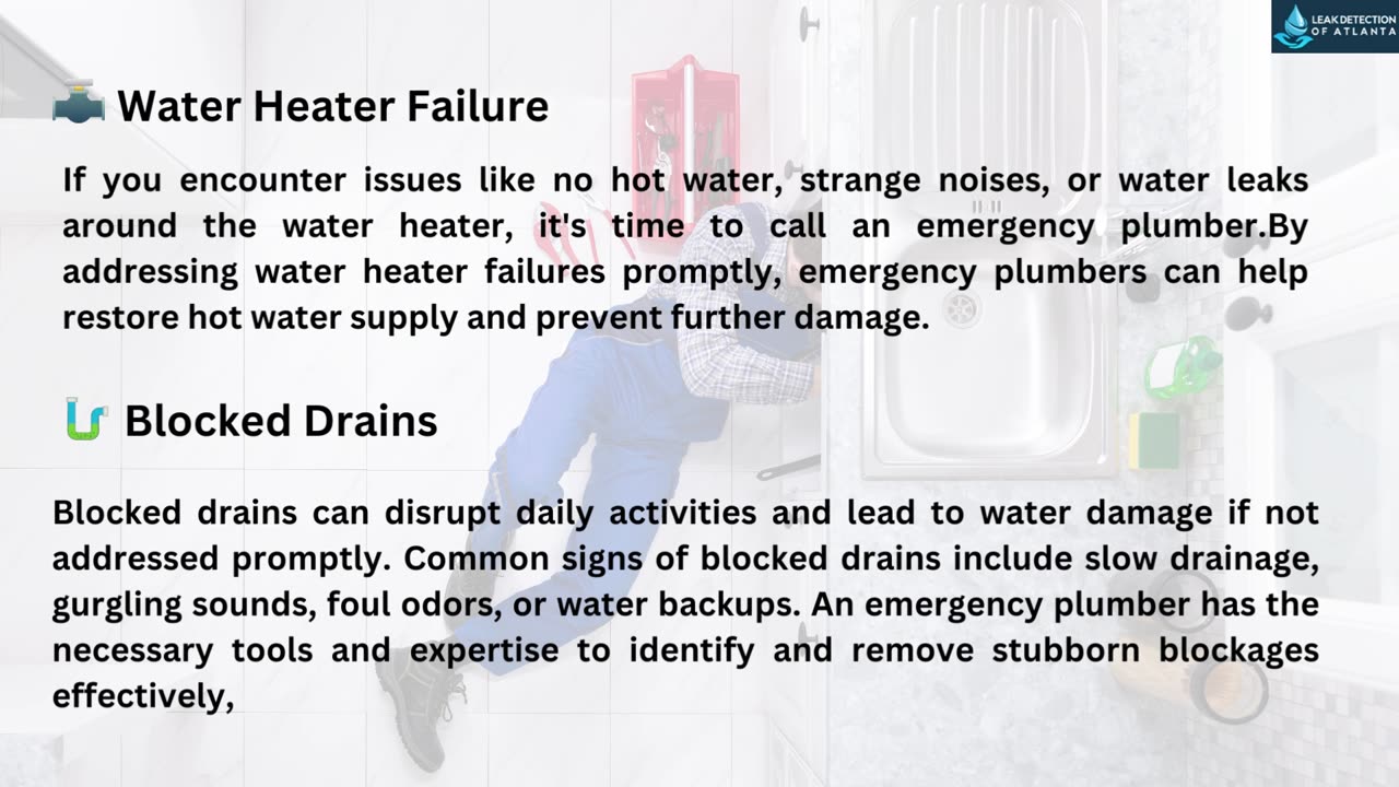 Top 4 Reasons to Call an Emergency Plumber - Leak Detection of Atlanta