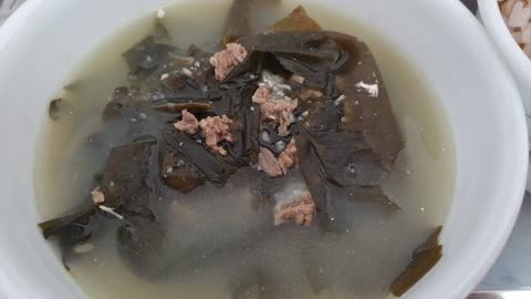 Beef sea mustard soup