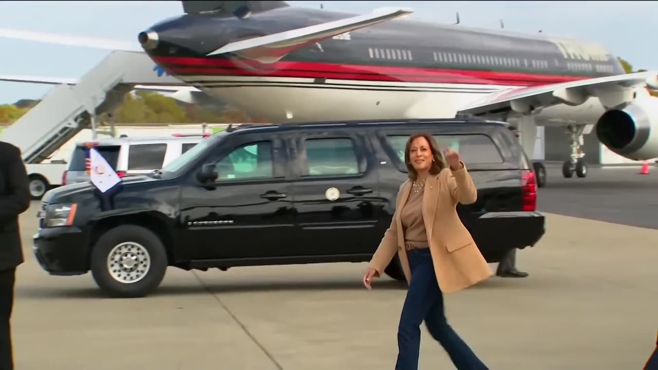 JUST IN- Kamala Harris Arrives In North Carolina Ahead Of Charlotte Campaign Rally