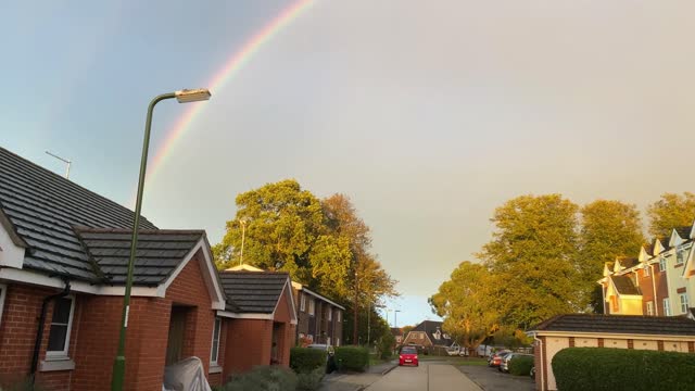 Rainbow in residential area