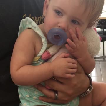 Adorable baby pets favorite stuffed animal!