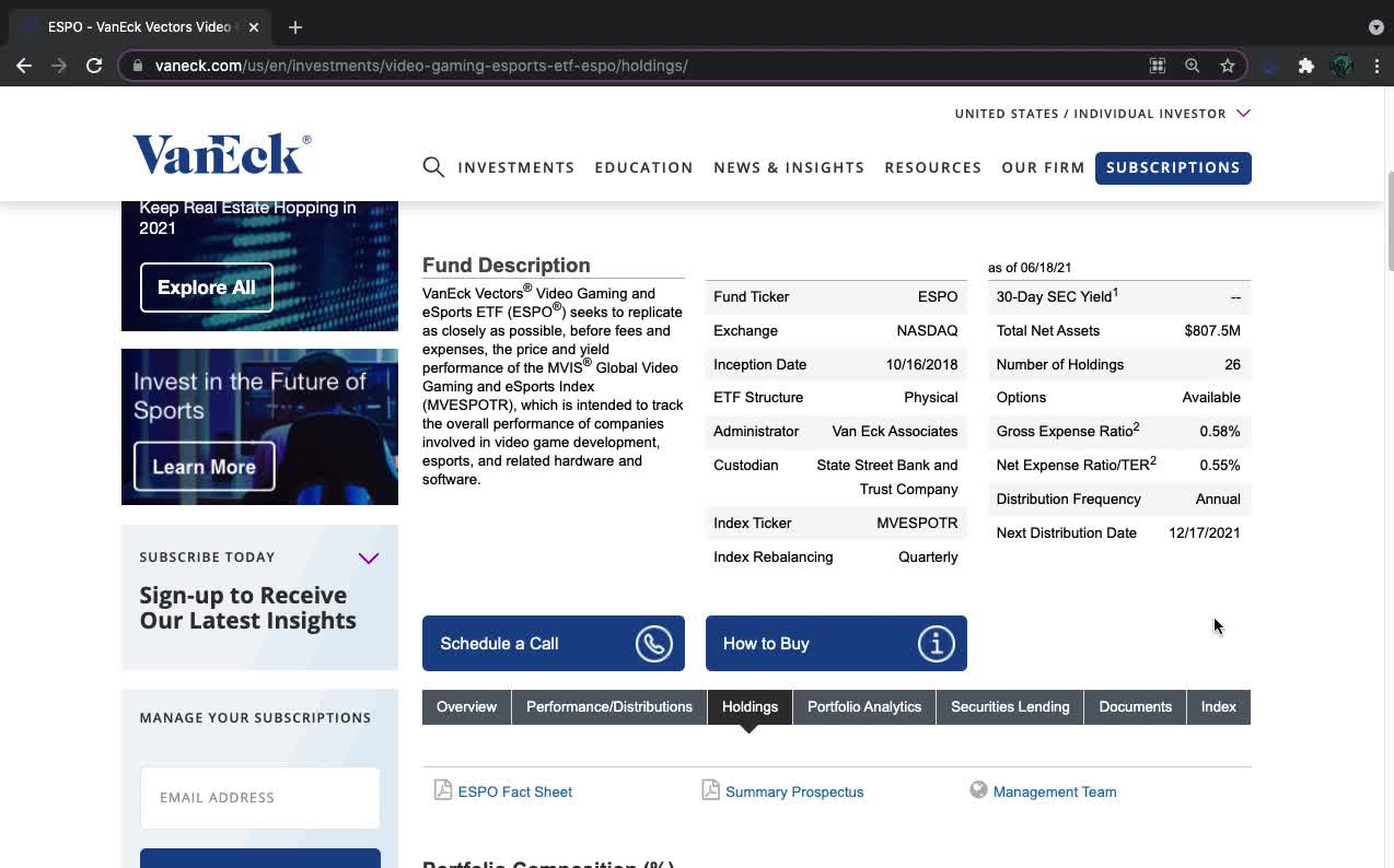 ESPO ETF Introduction (Esports / Video Games)