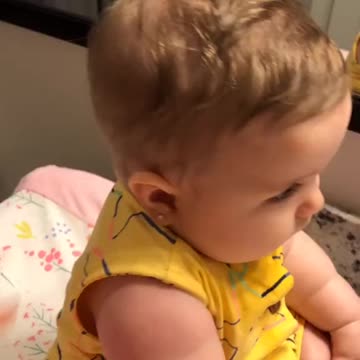 Cute baby laughing