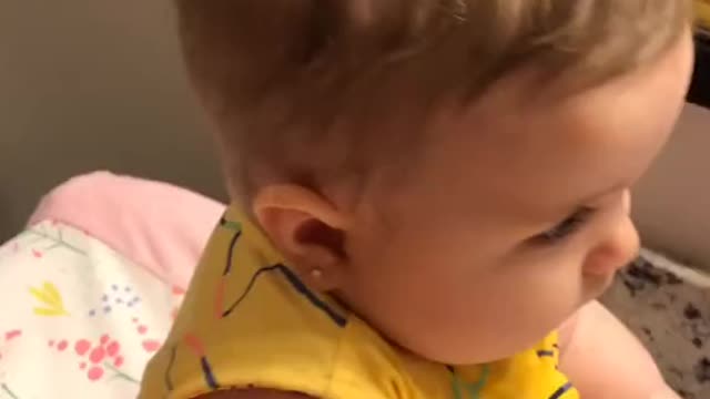 Cute baby laughing