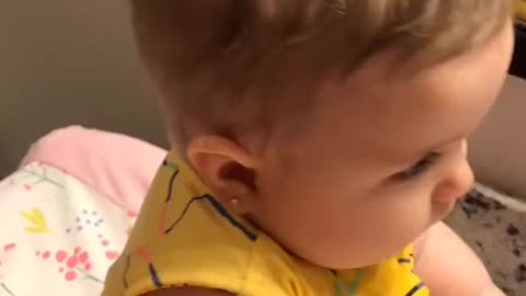 Cute baby laughing