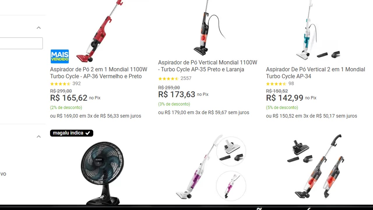 Aspirador de Pó 2 em 1 Mondial 1100W Turbo Cycle - AP-36 Vermelho e Preto MAGAZINEANV