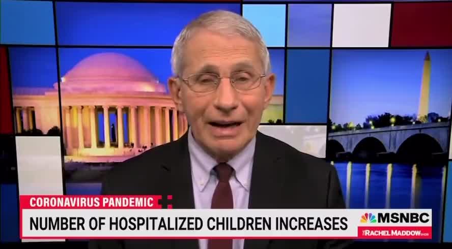 Fauci discussing children hospitalized with covid.