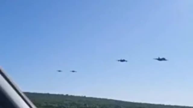 Ukraine War - Russian Su-25SM attack aircraft in the sky over Donbass