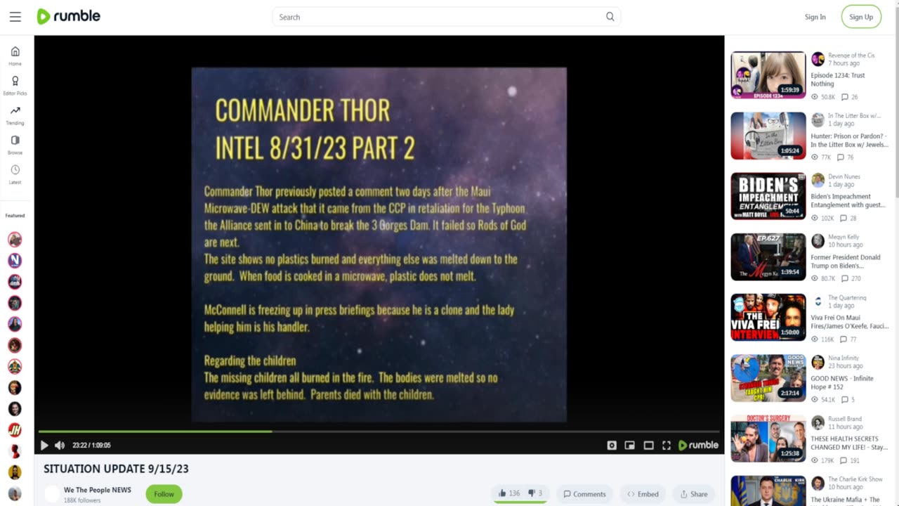 rumble - commander thor previoiusly posted a comment two days after the Maui microwave-DEW attack
