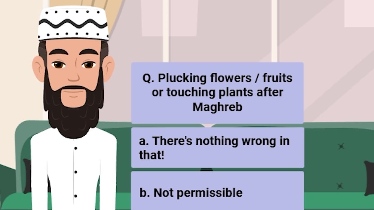 Q. Plucking flowers / fruits or touching plants after Maghreb | #hadith #islam #muslim |