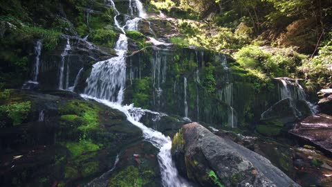 Relaxation with natural waterfall,