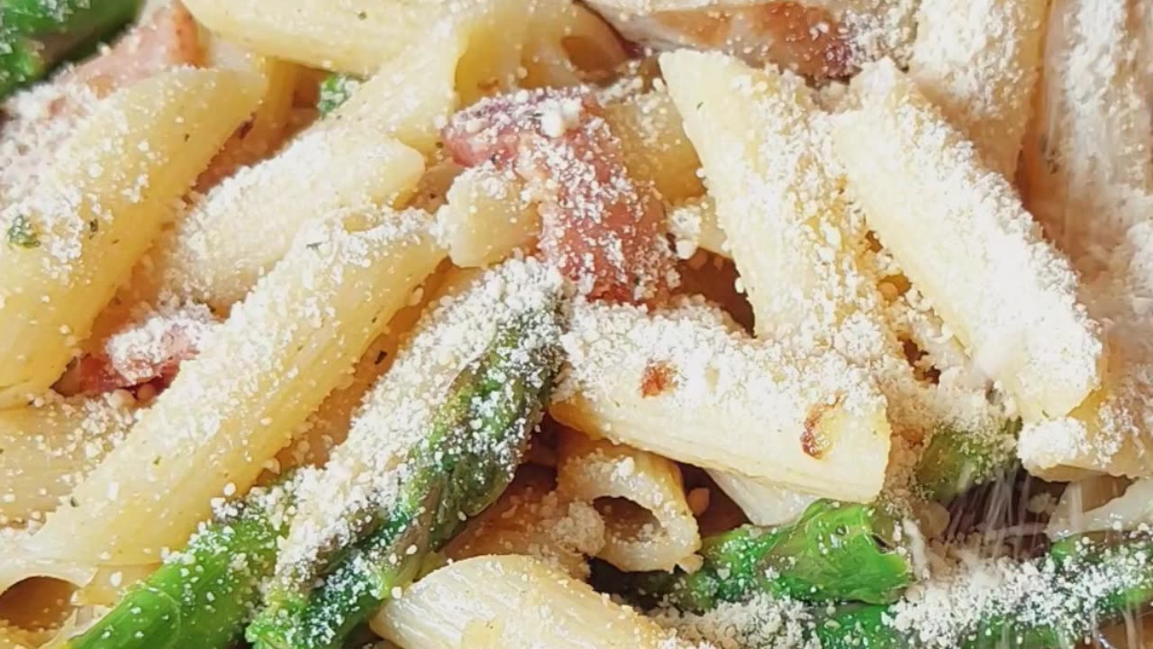 Penne Pasta with Asparagus #pasta #recipe #homecook #food #cooking