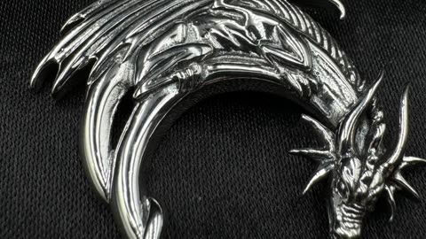 Dragon Moon Sterling Silver Pendant – Guardian of the Night