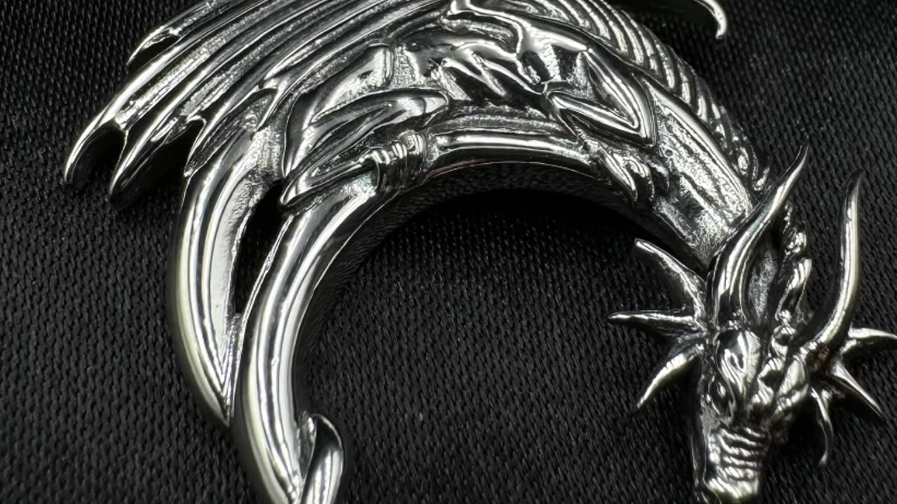 Dragon Moon Sterling Silver Pendant – Guardian of the Night