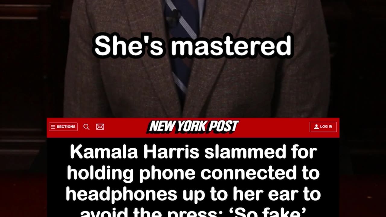 Kamala Harris Dodges Press with Headphones In and Phone to Her Ear