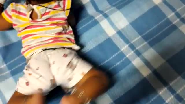 Chaarvi cute baby girl sliding right side first time