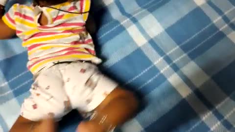 Chaarvi cute baby girl sliding right side first time