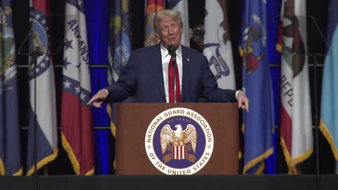 Donald Trump speech to National Guard Association in Detroit 8-26-2024 - Pool Video