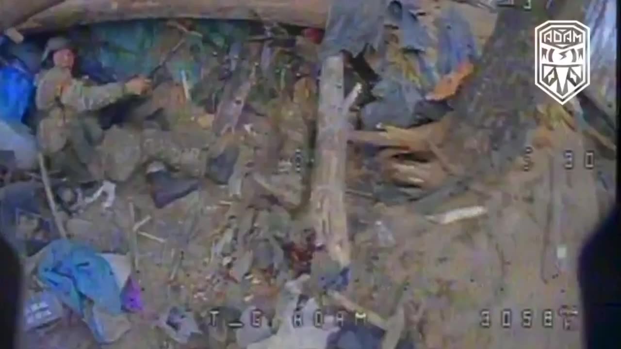 Incredible Footage of a Ukrainian Drone Flying into a Russian Dugout