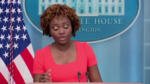 Karine Jean-Pierre holds a White House briefing