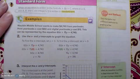 Gr 8 - CH 3 - Lesson 5 - PART 2 - Graph a Line Using Intercepts