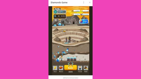 new mining mini app bot telegram diamonds game