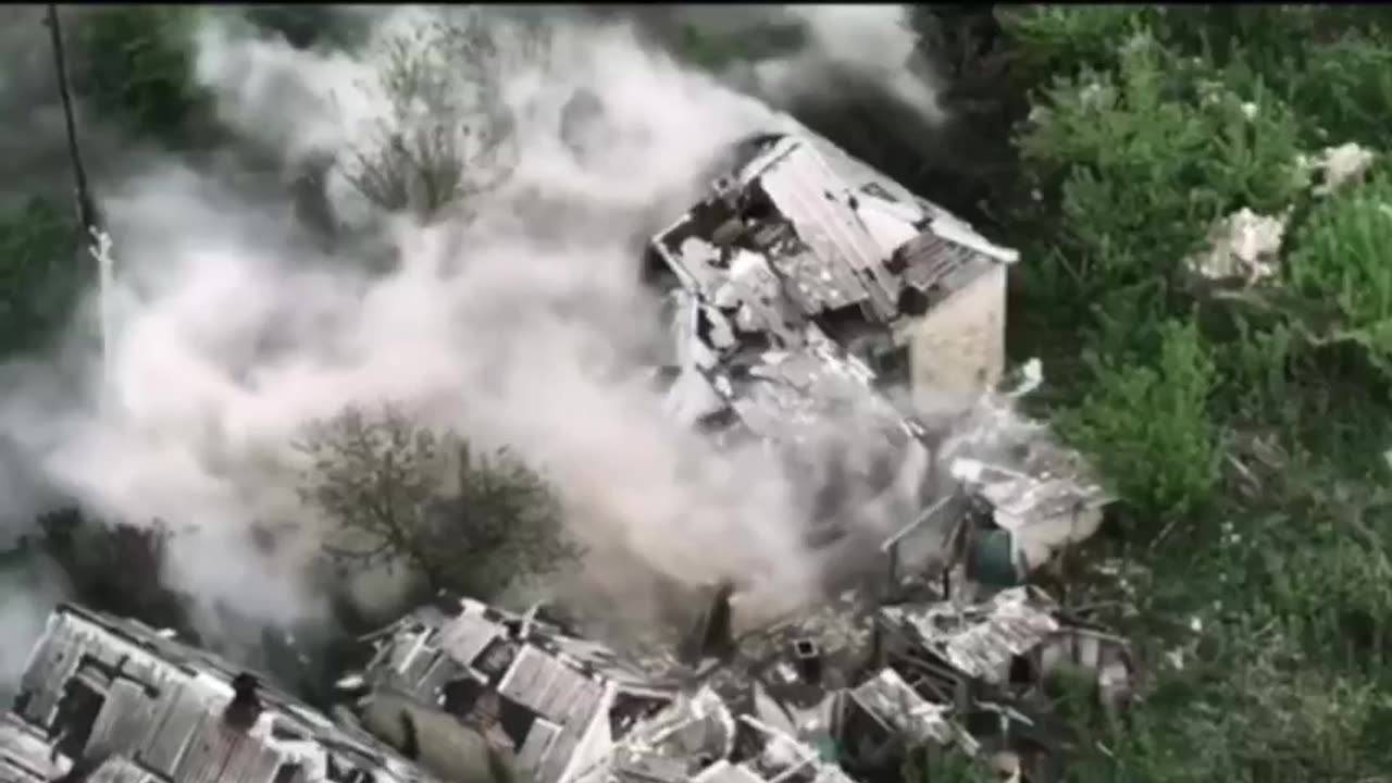 Ukrainian Drone Brings the House Down