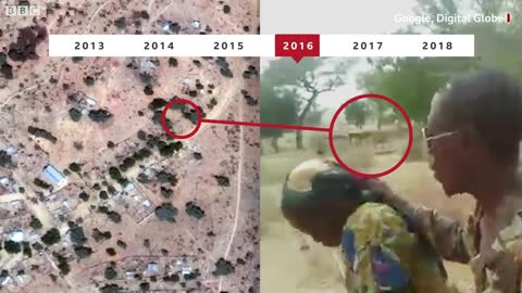 Woman & children shot to death by government soldier.