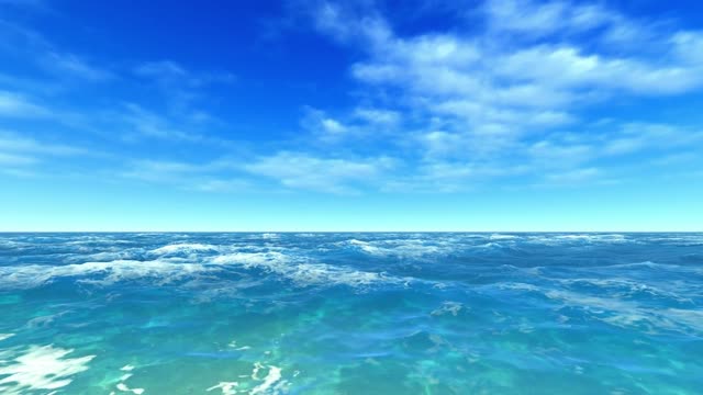 Free Footage - Flying Over Bright Blue Open Ocean