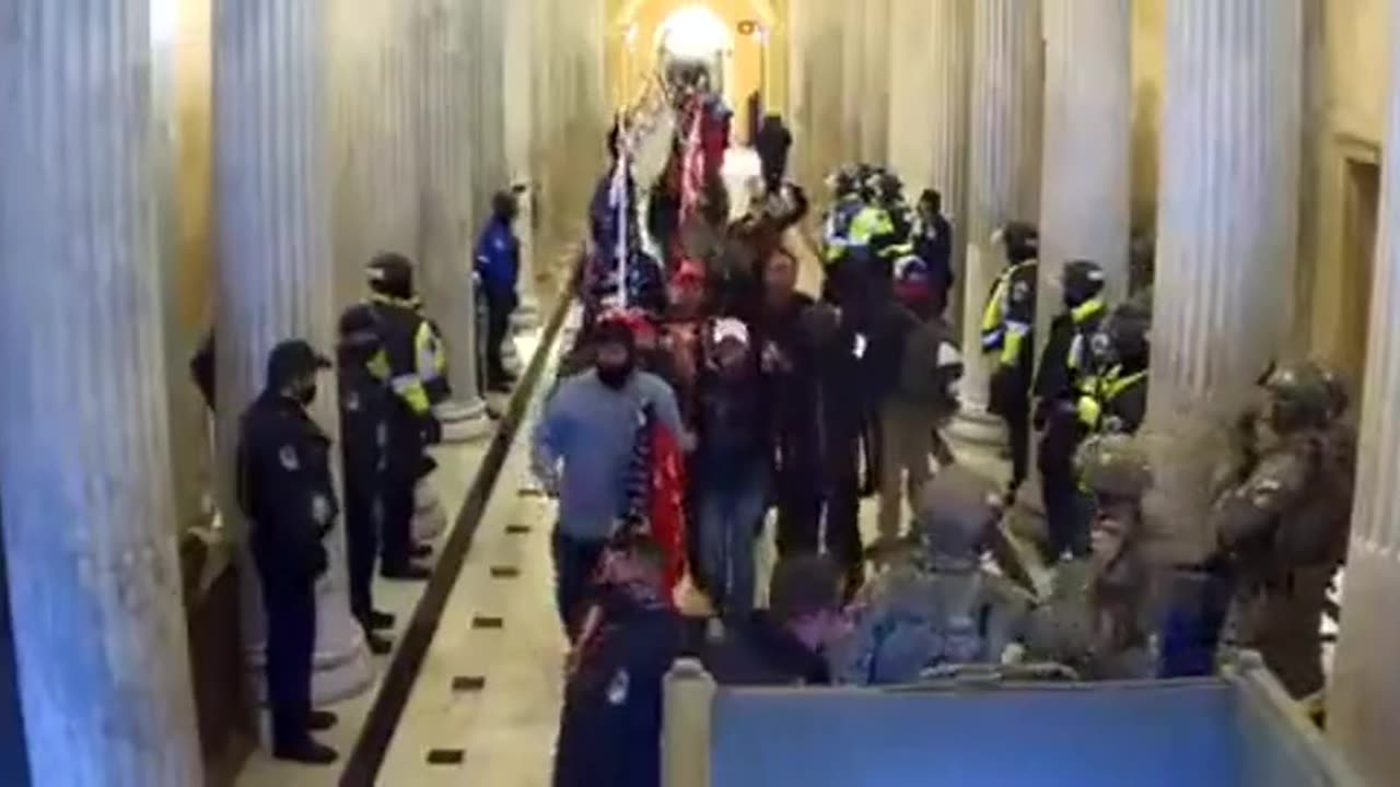 New J6 Tape: Police Stand By As Protestors Walk Around Capitol