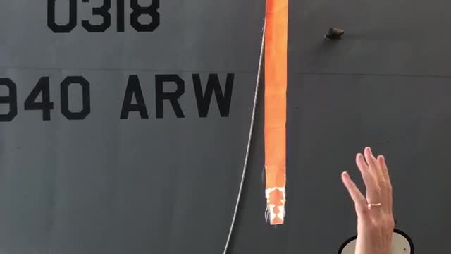 Doug TenNapel unveils his nose art on U. S. Air Force aircraft