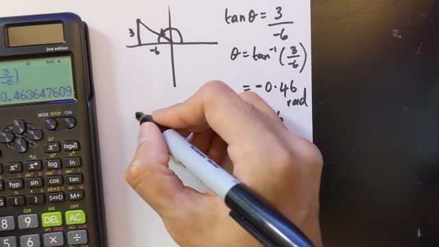 Grade 12 Math - Finding the radian measure of an angle from a point (lesson 6.2)