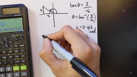 Grade 12 Math - Finding the radian measure of an angle from a point (lesson 6.2)