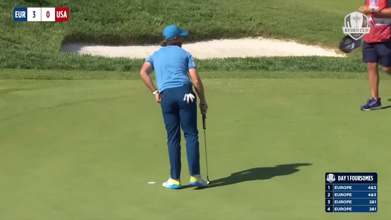Schauffele/Cantlay vs McIlroy/Fleetwood Highlights | 2023 Ryder Cup