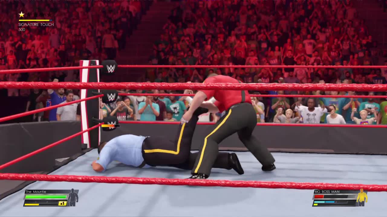 wwe2k22 match, big bossman vs the mountie table match