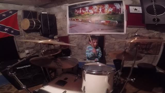 5 years old drummer Mihail,jamming with his friends