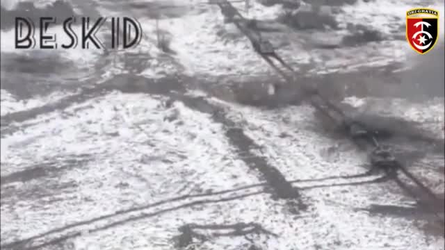 Ukrainian Artillery Destroys Russian Armor Column