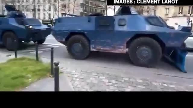 Armored Vehicles Deployed in France to stop Freedom Convoy